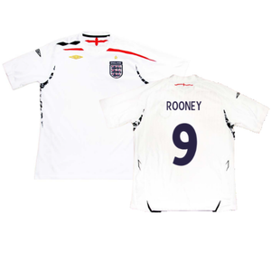 England 2007-09 Home Shirt (XXL) (Excellent) (ROONEY 9)_0