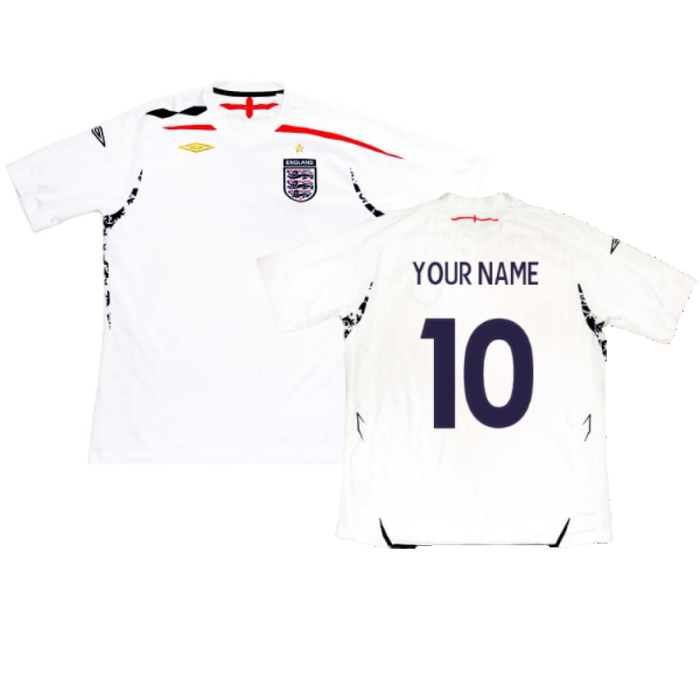 England 2007-09 Home Shirt (XXL) (Excellent) (Your Name)