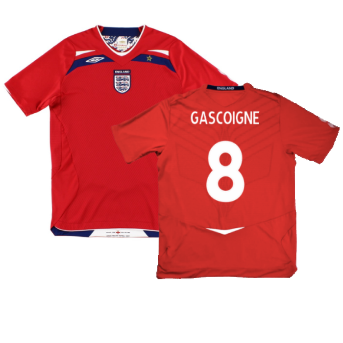 England 2008-10 Away Shirt (Excellent) (GASCOIGNE 8)