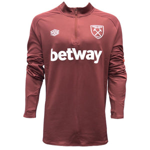 2021-2022 West Ham Half Zip Top (Zifandel)_0