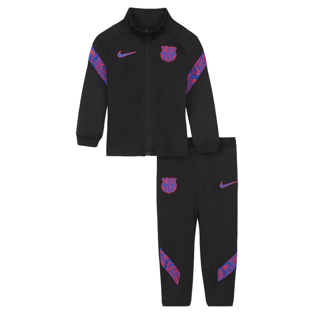 2021 2022 Barcelona Dry Strike Tracksuit Black Infants