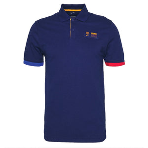 2021-2022 Barcelona Slim Polo Shirt (Blue Void)_0