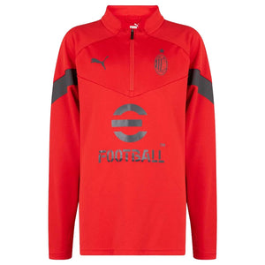 2022-2023 AC Milan Half Zip Training Top (Red) - Kids_0