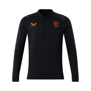 2022-2023 Rangers Matchday Half Zip Top (Black-Orange)_0