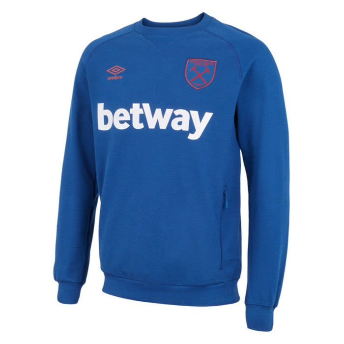 2022-2023 West Ham Travel Sweat Top (S) - Blue Glow