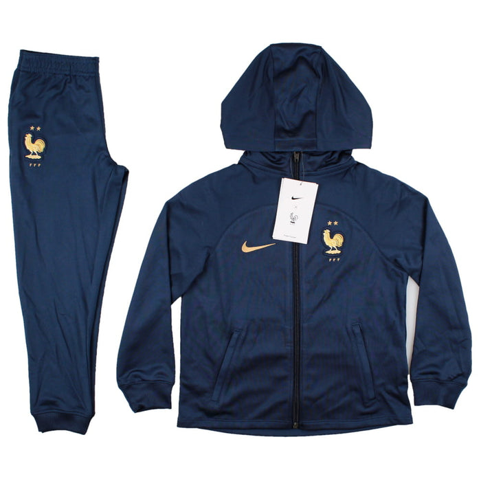 2022-2023 France Dri-Fit Hooded Football Tracksuit (Kids)