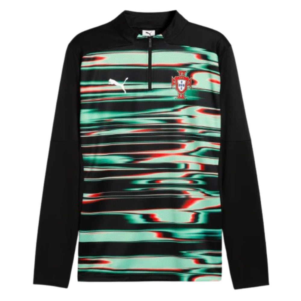2025-2026 Portugal Prematch 1/4 Zip Top (Black)_0