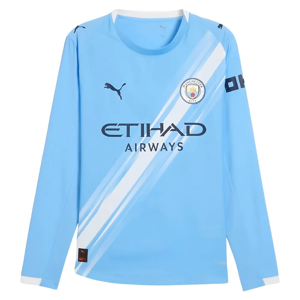2025-2026 Man City Authentic Long Sleeve Home Shirt_0