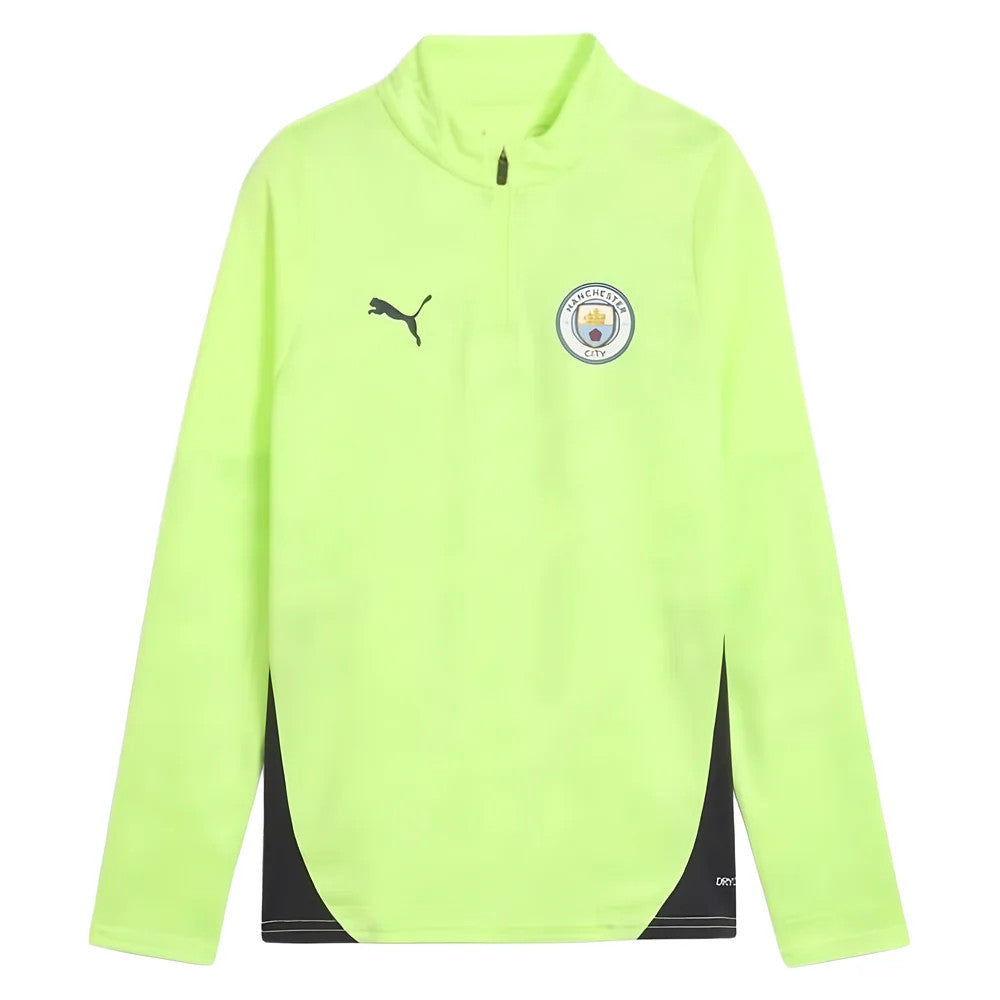 2025-2026 Man City Training 1/4 Zip Top (Fizzy Apple) - Kids_0