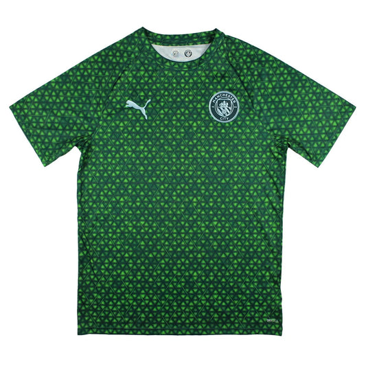 2025-2026 Man City Warm Up Jersey (Green Terrain) - Kids_0