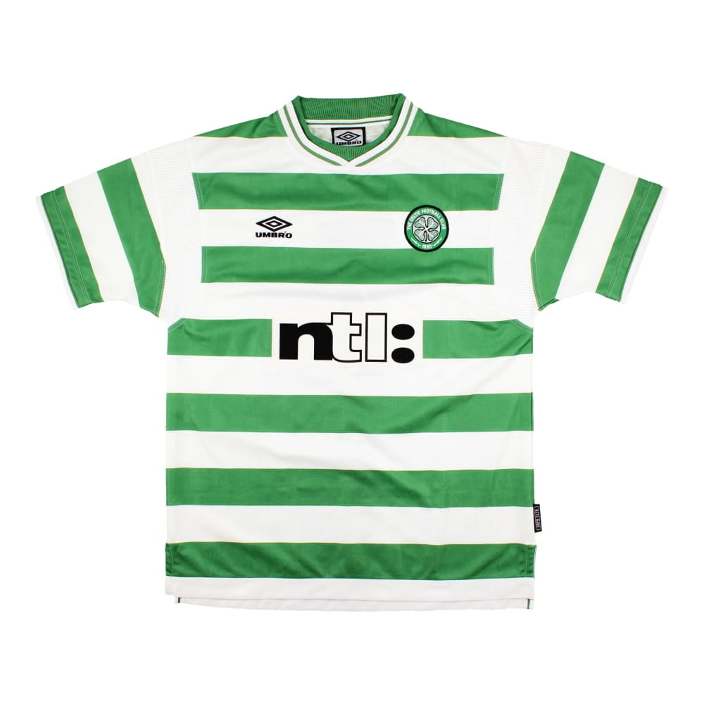 Celtic 1999-00 Home Shirt - Larsson #7 ((Mint) L)_1