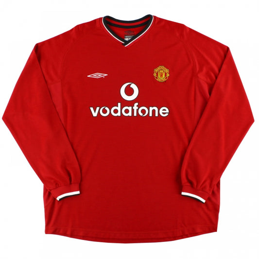 Manchester United 2000-02 Long Sleeved Home Shirt (XXL) (Excellent)_0