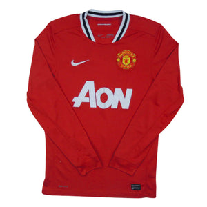 Manchester United 2011-12 Long Sleeve Home Shirt (S) (Very Good)_0