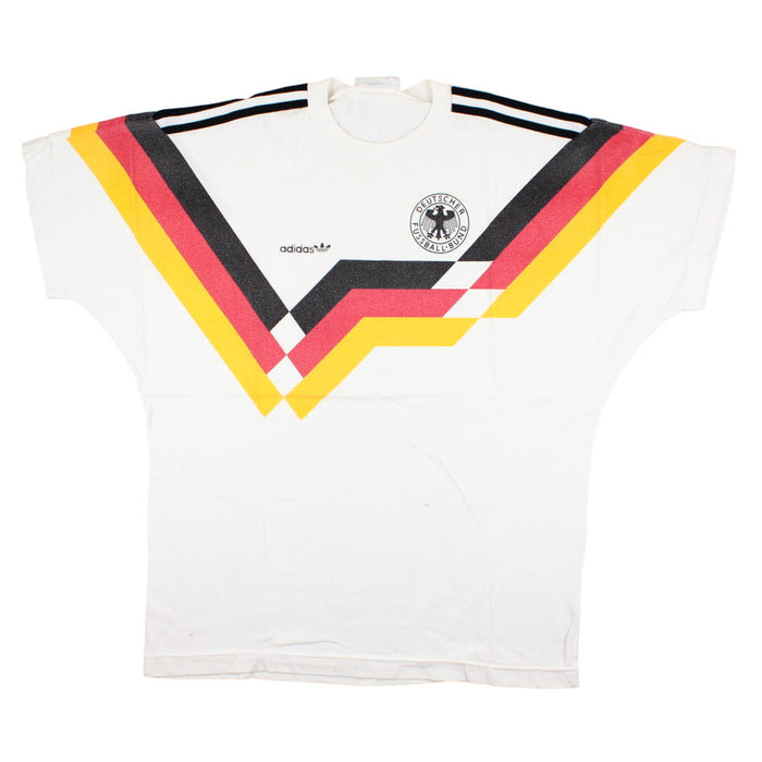 Germany 1990 92 Adidas Supporters Home T Shirt L Excellent Classic Football Kit