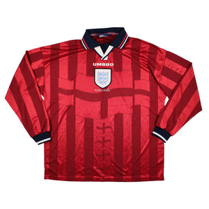 England 1997-1998 Away Long Sleeve Shirt (XL) (SHEARER 9) (Very Good)_2