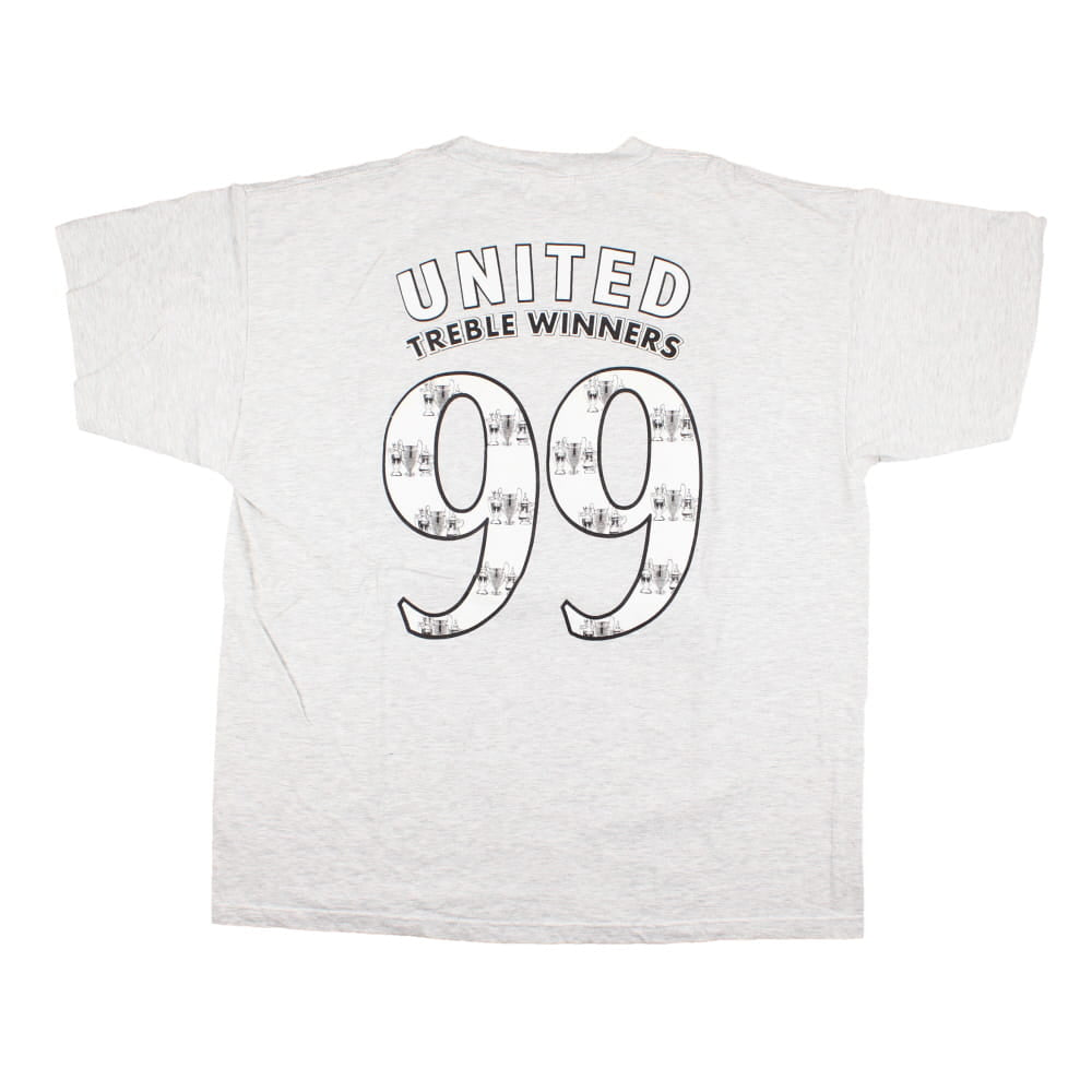 Manchester United 1998-99 Treble Winners T-Shirt (L) (Excellent)_1