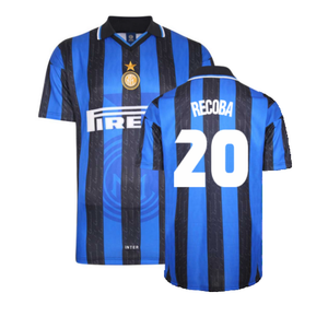 1998 Inter Milan Score Draw Home Shirt (M) (Excellent) (RECOBA 20)_0