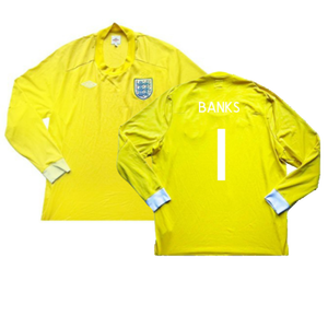 2010-2011 England Goalkeeper LS Shirt (Yellow) (Very Good) (BANKS 1)_0