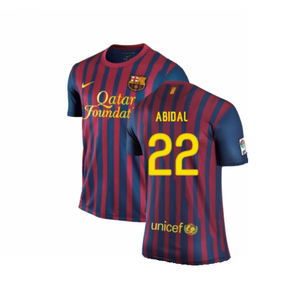 Barcelona 2011-2012 Home Shirt (S) (Excellent) (Abidal 22)_0