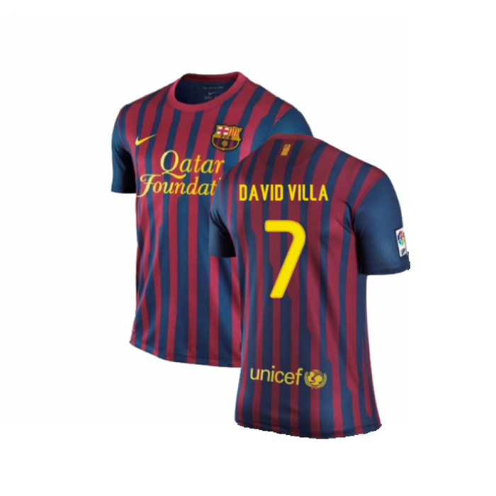 Barcelona 2011-2012 Home Shirt (S) (Excellent) (David Villa 7)