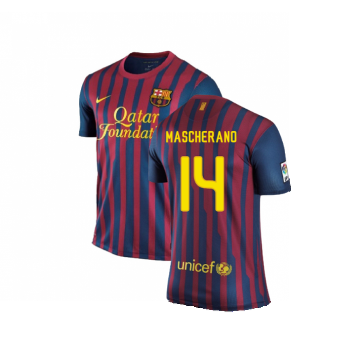 Barcelona 2011-2012 Home Shirt (S) (Excellent) (Mascherano 14)