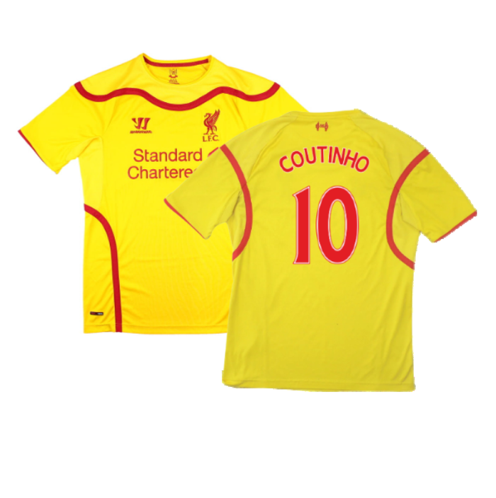 Liverpool 2014-15 Warrior Away Shirt (Very Good) (COUTINHO 10)