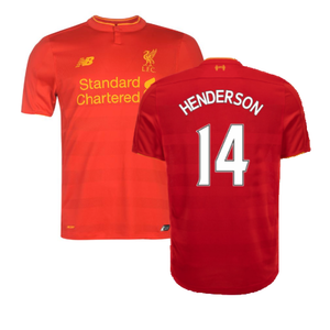 Liverpool 2016-17 Home Football Shirt (Excellent) (Henderson 14)_0