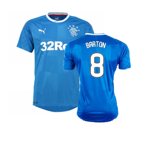 Rangers 2016-17 Home Shirt (M) (Very Good) (Barton 8)_0