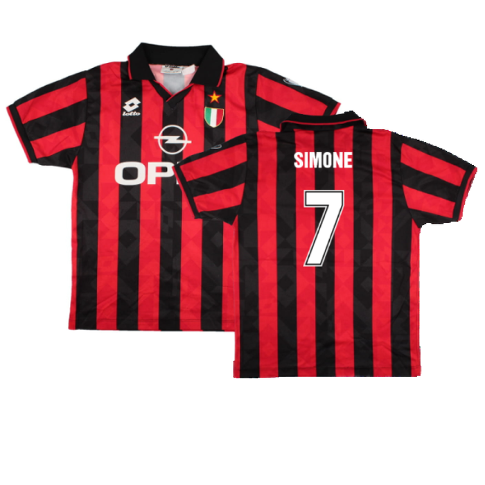 AC Milan 1994-96 Home Shirt (M) (Excellent) (Simone 7)