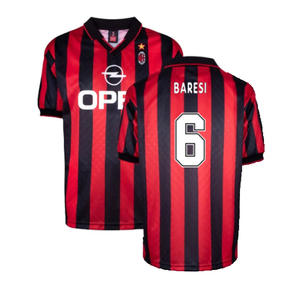 AC Milan 1996-97 Retro Home Shirt (M) (BARESI 6) (Excellent)_0