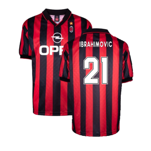 AC Milan 1996-97 Retro Home Shirt (M) (Ibrahimovic 21) (Excellent)_0