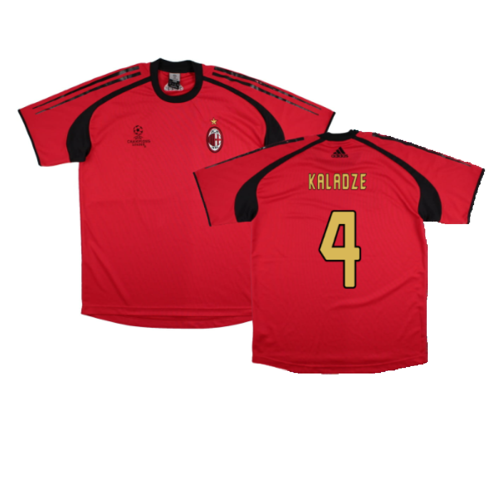 AC Milan 2004-05 Adidas Champions League Training Shirt (L) (Kaladze 4) (Very Good)_0