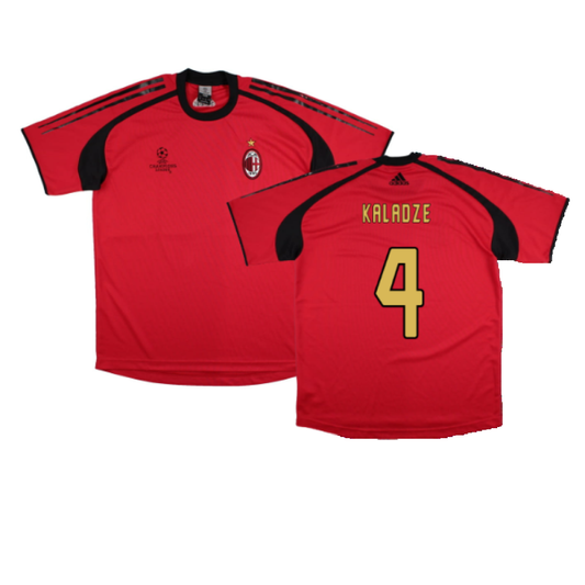 AC Milan 2004-05 Adidas Champions League Training Shirt (L) (Kaladze 4) (Very Good)_0