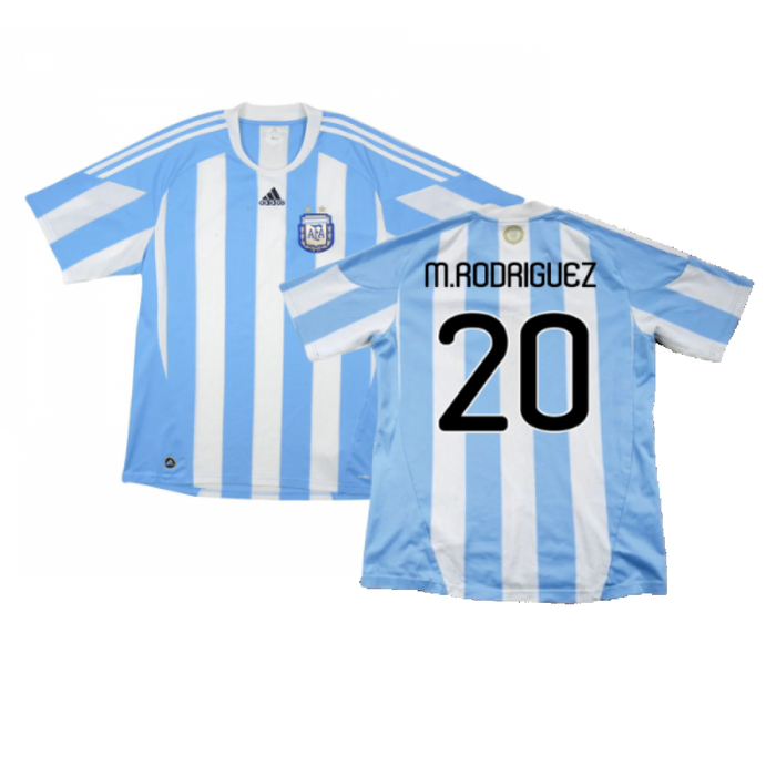 Argentina 2010-11 Home Shirt (Excellent) (M.Rodriguez 20)