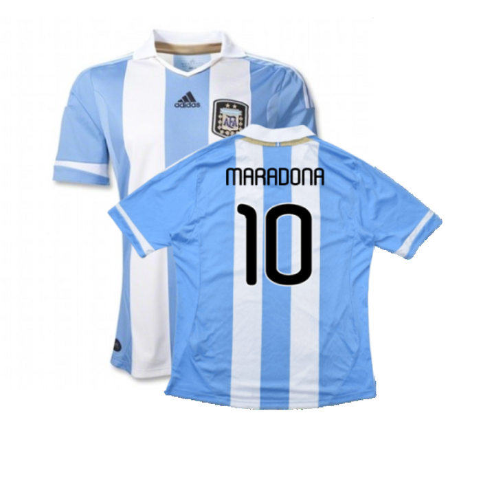 Argentina 2011-2012 Home Shirt (L) (Good) (MARADONA 10)