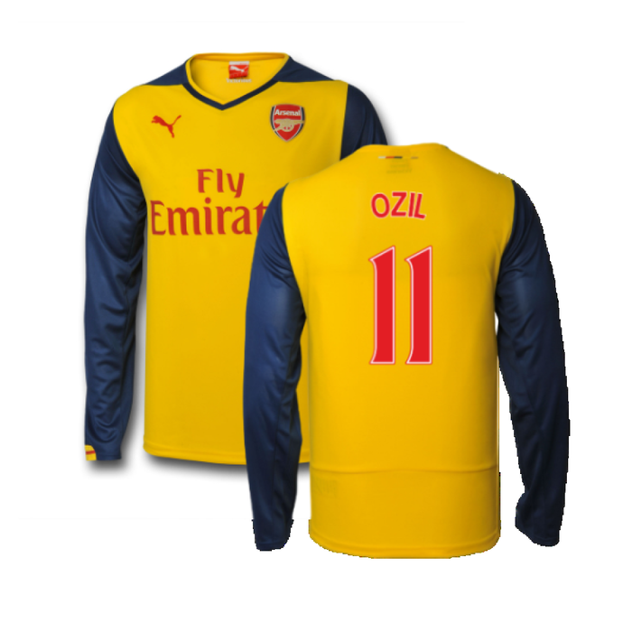 Arsenal 2014-15 Away Long Sleeve Shirt (L) (Ozil 11) (Excellent)