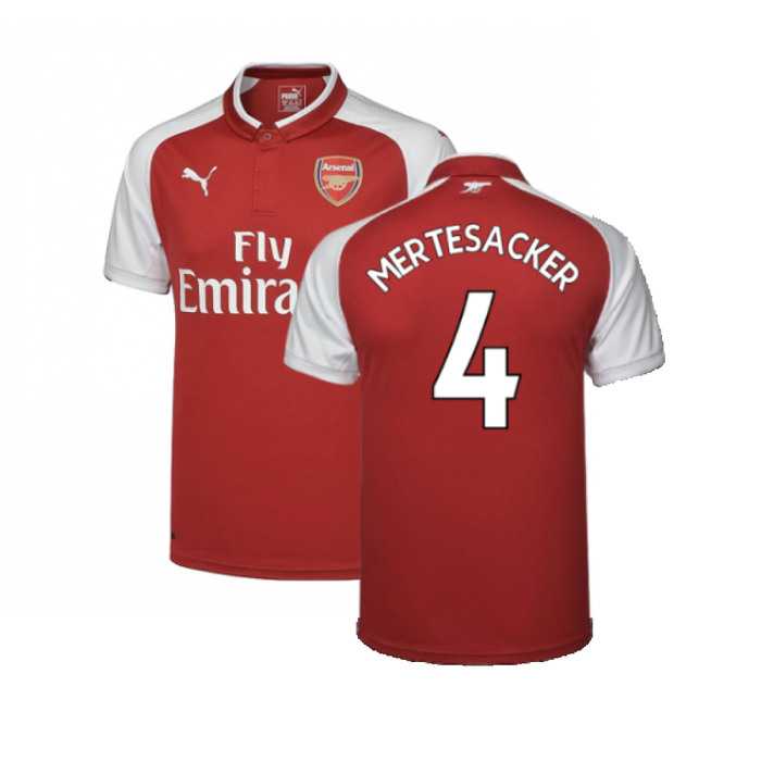 Arsenal 2017-18 Home Shirt (XL) (Very Good) (Mertesacker 4)