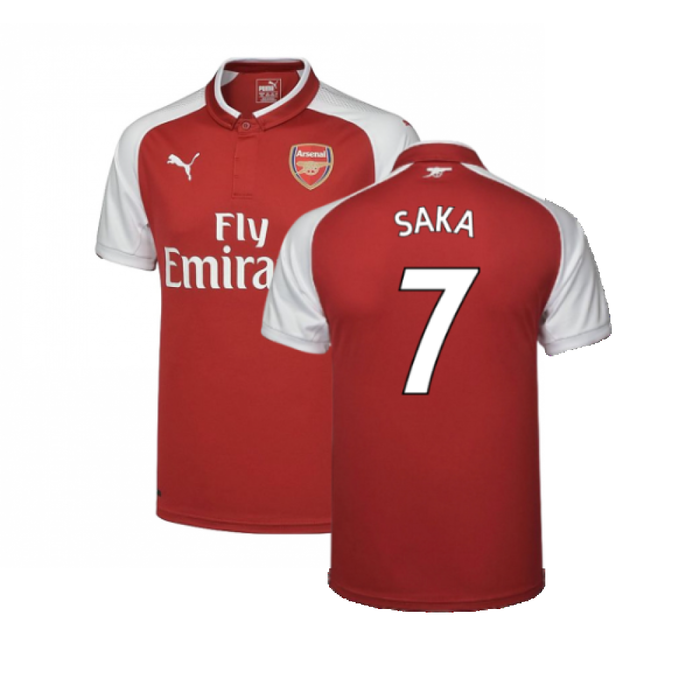 Arsenal 2017-18 Home Shirt (Excellent) (Saka 7)