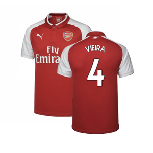 Arsenal 2017-18 Home Shirt (XS) (Very Good) (Vieira 4)_0