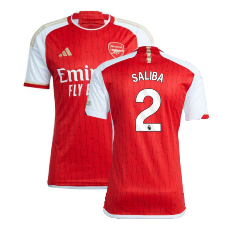 Arsenal 2023 24 Home Shirt XXLB Saliba 2 Excellent Classic Football Kit