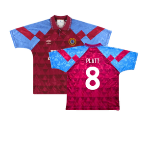 Aston Villa 1990-92 Home Shirt (XL) (Very Good) (Platt 8)_0