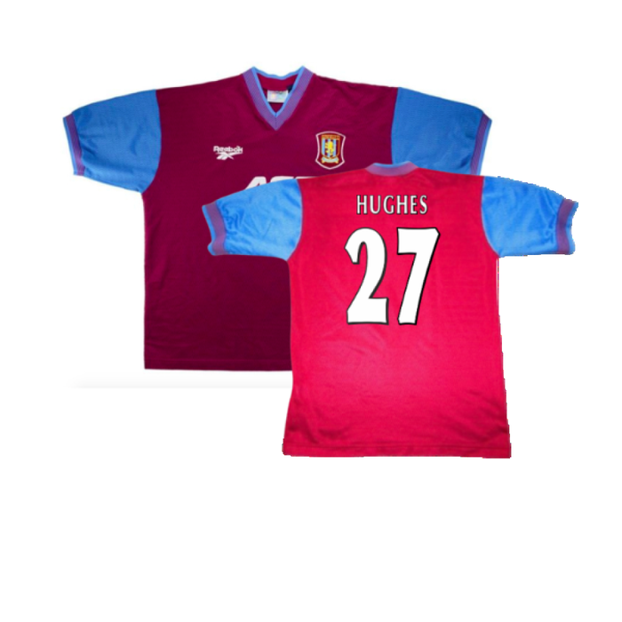 Aston Villa 1997-1998 Home Shirt (Excellent) (Hughes 27)