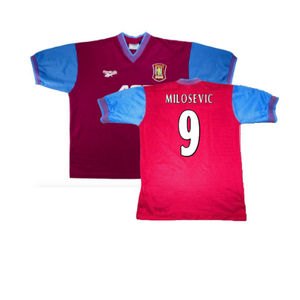 Aston Villa 1997-1998 Home Shirt (Excellent) (Milosevic 9)_0