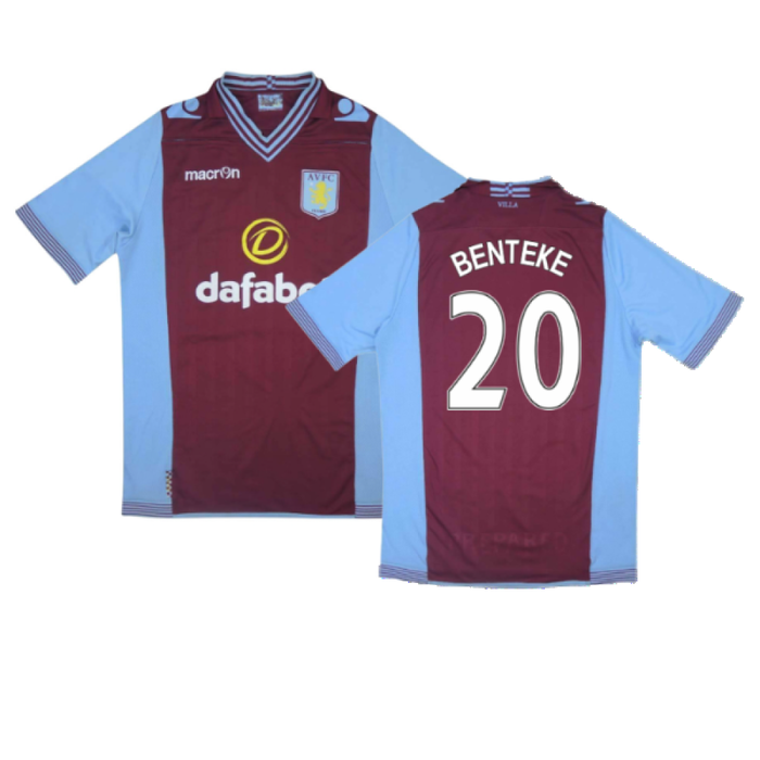 Aston Villa 2013-14 Home Shirt (L) (Very Good) (Benteke 20)