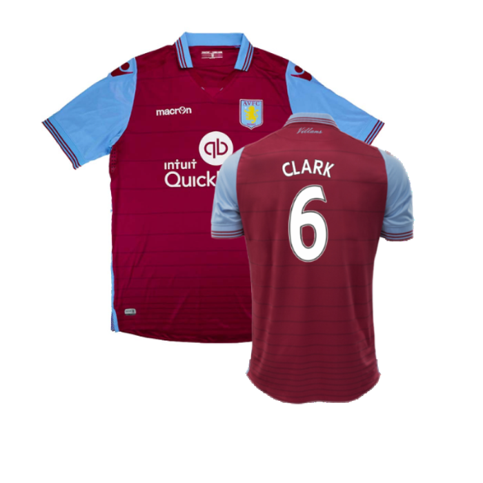 Aston Villa 2015-16 Home Shirt (XL) (Very Good) (Clark 6)