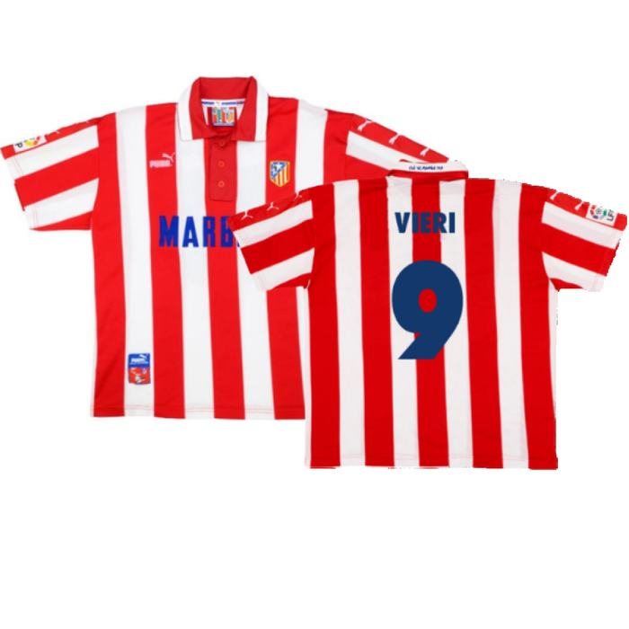 Atletico Madrid 1997-1998 Home Shirt (M) (Excellent) (Vieri 9)