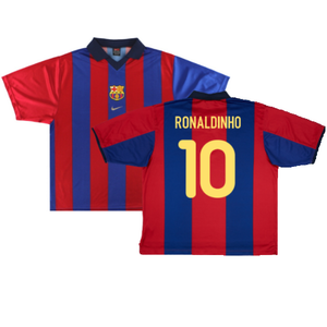 Barcelona 2000-01 Home Shirt (XL) (Very Good) (Ronaldinho 10)_0