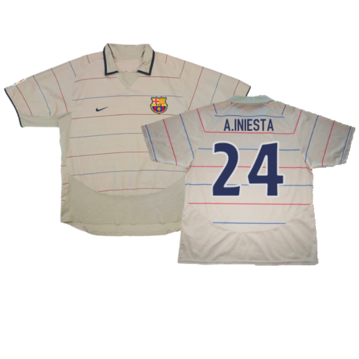 Barcelona 2003-04 Away Shirt (L) (Very Good) (A.Iniesta 24)