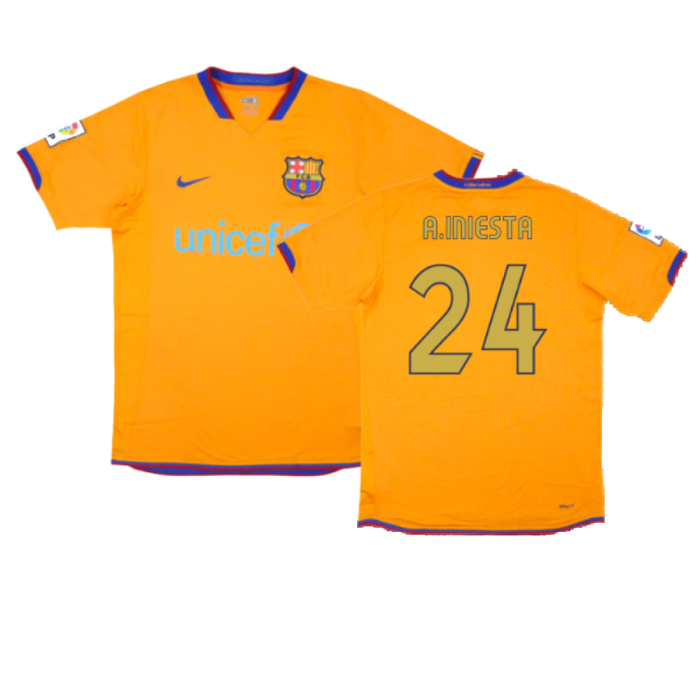 Barcelona 2006-07 Away Shirt (Excellent) (A.Iniesta 24)