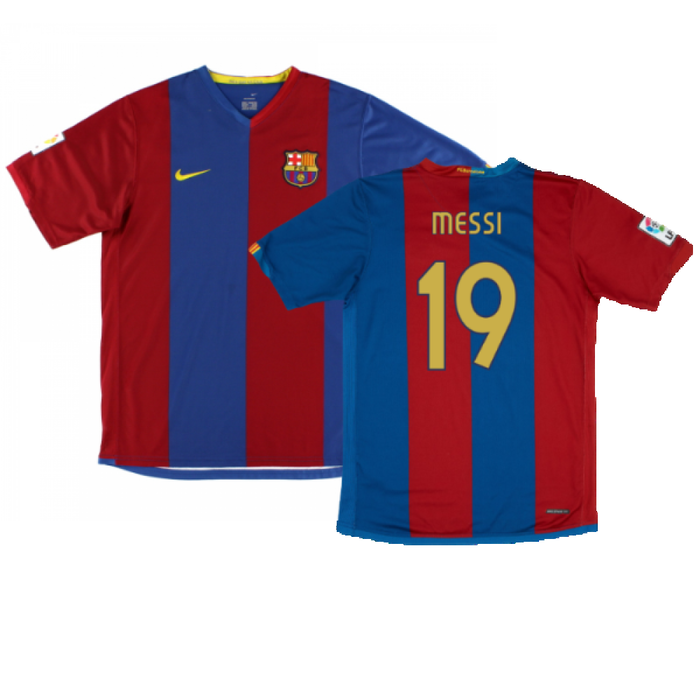 Barcelona 2006-07 Home Shirt (Sponsorless) (Excellent) (Messi 19)